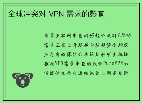 全球冲突对 VPN 需求的影响 